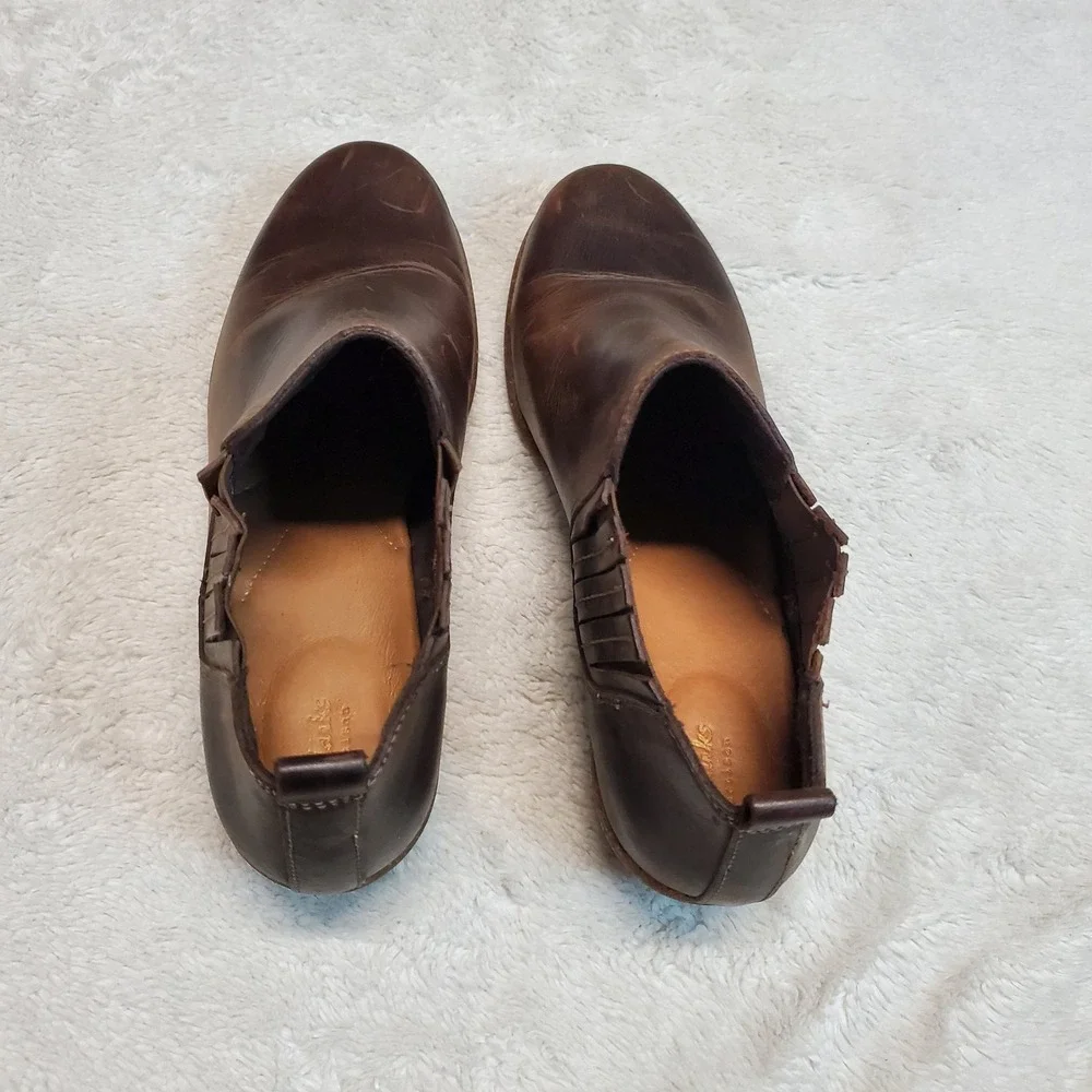 Clarks Brown Leather Jade Festival Boho Classic‎ Classic Preppy Ankle Boots 8